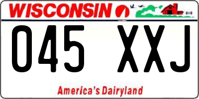 WI license plate 045XXJ