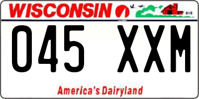 WI license plate 045XXM