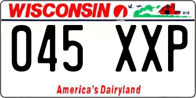 WI license plate 045XXP