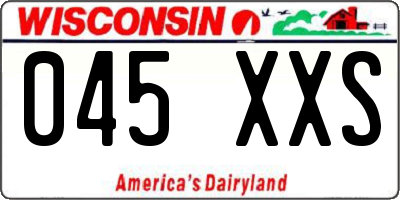 WI license plate 045XXS