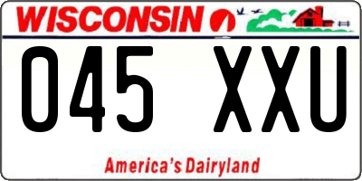 WI license plate 045XXU