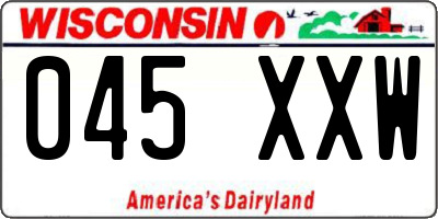 WI license plate 045XXW