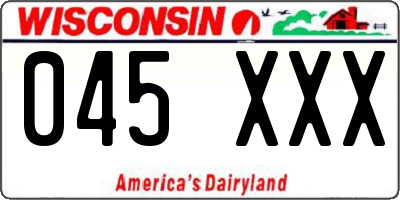 WI license plate 045XXX