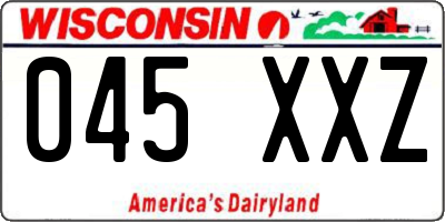 WI license plate 045XXZ