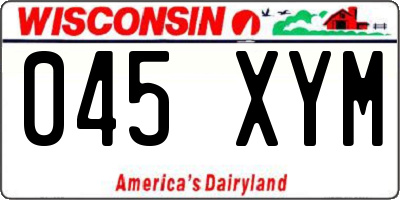 WI license plate 045XYM