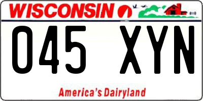 WI license plate 045XYN