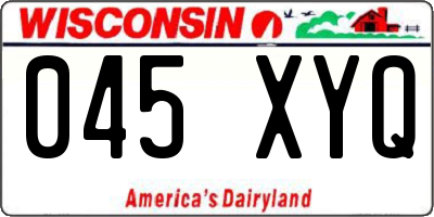 WI license plate 045XYQ