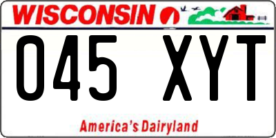 WI license plate 045XYT