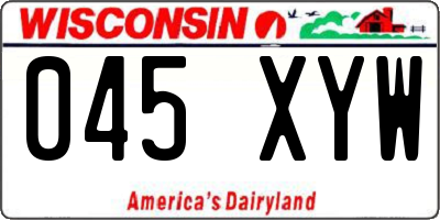 WI license plate 045XYW