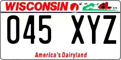 WI license plate 045XYZ