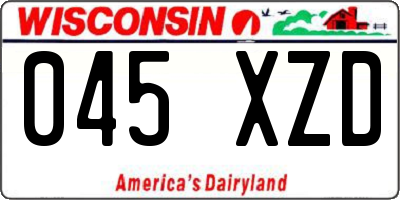 WI license plate 045XZD