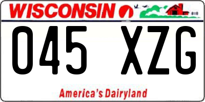 WI license plate 045XZG
