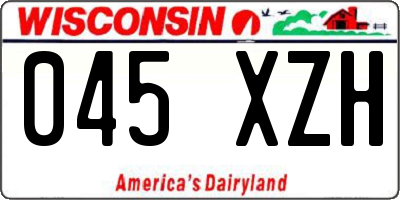 WI license plate 045XZH