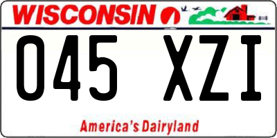 WI license plate 045XZI