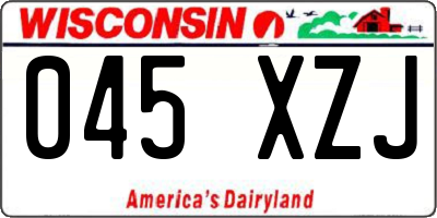 WI license plate 045XZJ