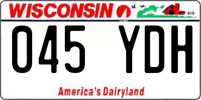 WI license plate 045YDH