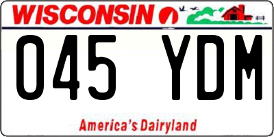 WI license plate 045YDM