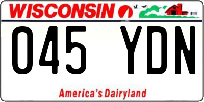 WI license plate 045YDN