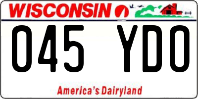 WI license plate 045YDO