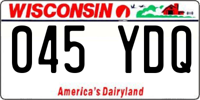 WI license plate 045YDQ