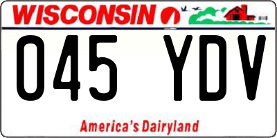WI license plate 045YDV