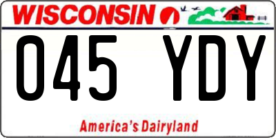 WI license plate 045YDY