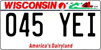 WI license plate 045YEI