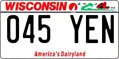 WI license plate 045YEN
