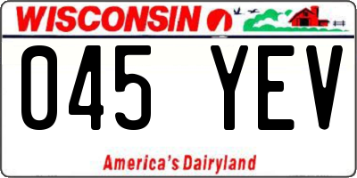 WI license plate 045YEV