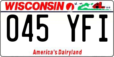 WI license plate 045YFI