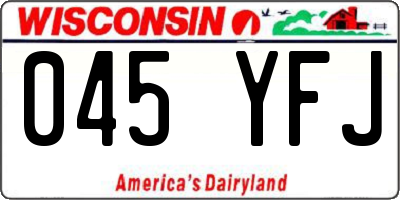 WI license plate 045YFJ