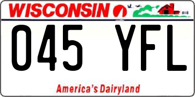 WI license plate 045YFL