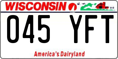 WI license plate 045YFT