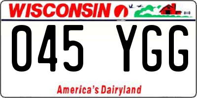 WI license plate 045YGG
