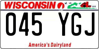 WI license plate 045YGJ