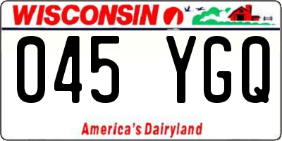 WI license plate 045YGQ