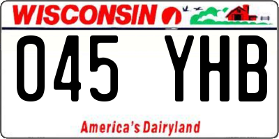 WI license plate 045YHB