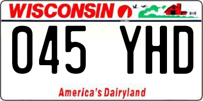 WI license plate 045YHD