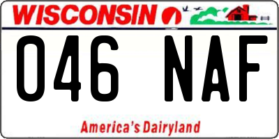 WI license plate 046NAF