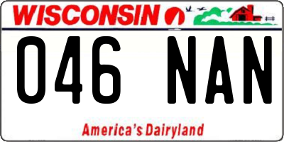 WI license plate 046NAN