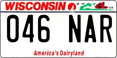 WI license plate 046NAR