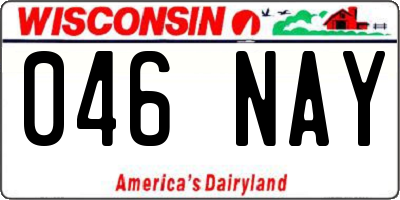 WI license plate 046NAY