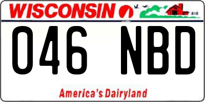 WI license plate 046NBD