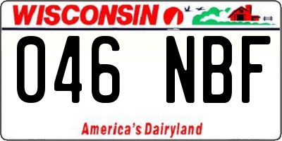 WI license plate 046NBF