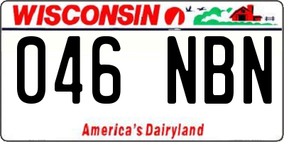 WI license plate 046NBN