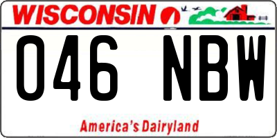 WI license plate 046NBW