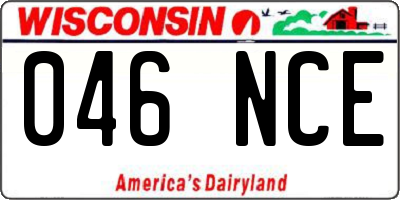 WI license plate 046NCE