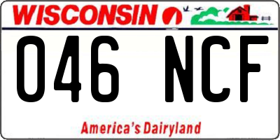 WI license plate 046NCF