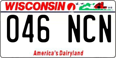 WI license plate 046NCN