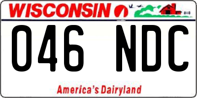 WI license plate 046NDC